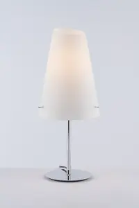 Luminosa ERMES Table Lamp with Round Tapered Shade White black 31x65cm