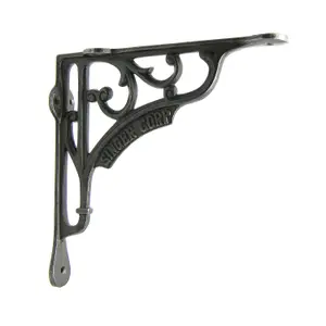 Oakcrafts - Pair of Antique Cast Iron Singer Corp Shelf Brackets - 200mm x 200mm