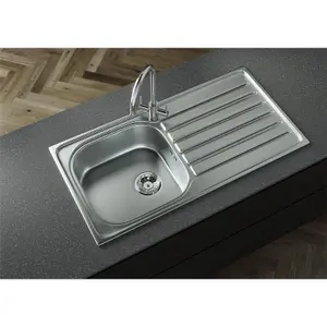 Liquida NR965SS 1.0 Bowl Reversible Inset Stainless Steel Kitchen Sink & Waste