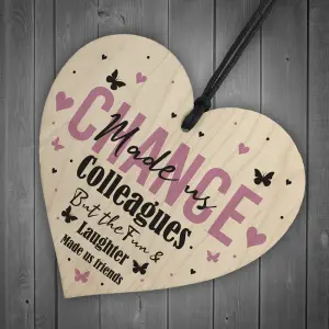 Novelty Chance Made Us Colleague Gift Hanging Wood Heart Birthday Christmas Gift