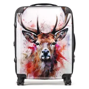 Watercolour Splashart Stag Face Suitcase - Large