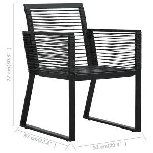 Berkfield Garden Chairs 2 pcs Black PVC Rattan