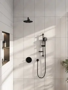 VitrA Bliss Matt Black Handshower Riser Rail Set