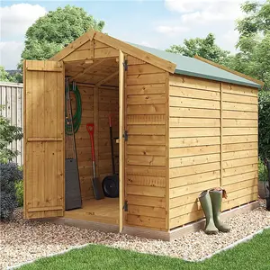 BillyOh Keeper Overlap Apex Wooden Shed - Pressure Treated - 8x6 - Windowless