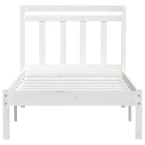 Berkfield Bed Frame White Solid Wood Pine 90x200 cm