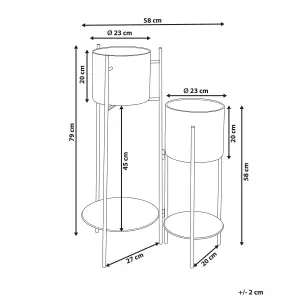 Beliani Modern Plant Stand ULMUS Metal Black