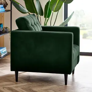 Furniturebox UK Jolene Emerald Green Velvet Armchair