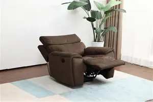 Cancun Brown Manual Recliner Chair With Footrest