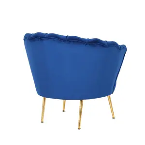 Velvet Blue Daisy Accent Chair