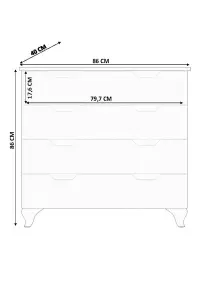 BERGEN 4 Chest Of Drawers, White