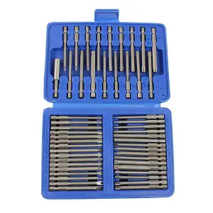 US PRO 50pc Extra Long Security Bit Set, Torx, Tamper, Hex, Spline 1374