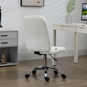 Vinsetto Curved Back Home Office Chair with Adjustable Height, White