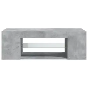 Berkfield TV Cabinet with LED Lights Concrete Grey 90x39x30 cm