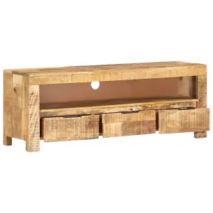 Berkfield TV Cabinet 110x30x40 cm Rough Mango Wood