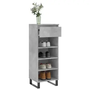 Shoe Cabinet Concrete Grey 40x36x105 cm Engineered Wood