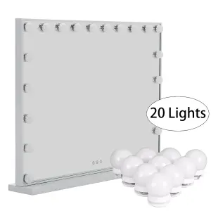 Hollywood Makeup Vanity Mirror with 20 LED Dimmable Lights 3 Colors 80cm (W) x 62.5cm (H)