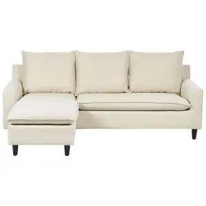 Corner Sofa ELVENES Light Beige Fabric Right Hand