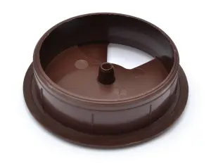 Round Plastic Grommet For Desk Table Cable Tidy Wire Cover 80 mm Dark Brown