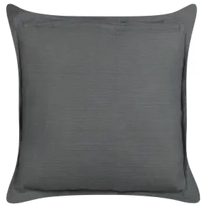 Set of 2 Cushions SUBULATA Linen 45 x 45 cm Solid Dark Grey