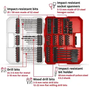 Einhell Universal Impact Drill Bit Set 95 Pieces With XL-CASE Box KWB Accessory