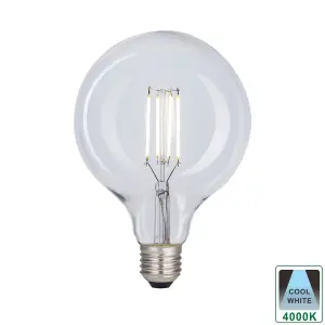 Harper Living 8 Watts G125 E27 LED Bulb Clear Globe Cool White Dimmable