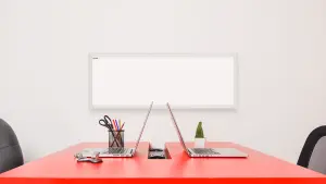 ALLboards Whiteboard dry erase magnetic surface wooden white frame 30x70 cm