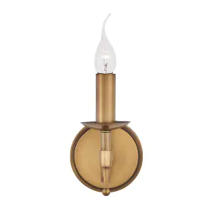 Luminosa Stanford 1 Light Indoor Candle Wall Light Antique Brass, E14