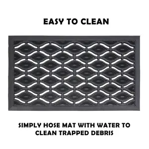 Elipses Rubber Door Mat Boot Trays & Scraper