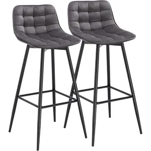 64 cm bar chair Heyman (Set of 2) Dark Grey