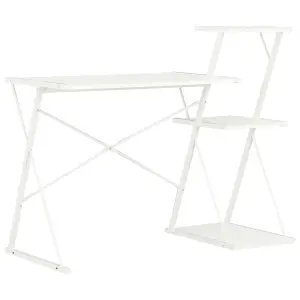 Berkfield Desk with Shelf White 116x50x93 cm