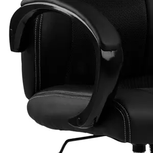 Race Gaming Chair in Black Supported by a 5-star Base in Black nylon