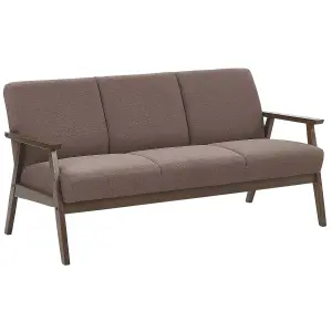 3 Seater Fabric Sofa Brown ASNES