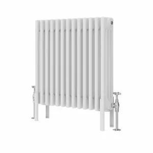 Right Radiators 600x605 mm Horizontal Traditional 4 Column Cast Iron Style Radiator White