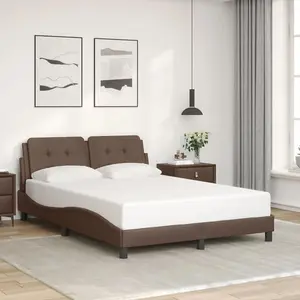 Berkfield Bed Frame without Mattress Brown 140x190 cm Faux Leather