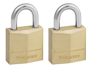 Master Lock - Solid Brass 20mm Padlock 3-Pin - Keyed Alike x 2