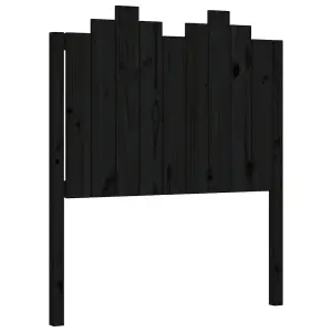 Berkfield Bed Frame with Headboard Black 90x200 cm Solid Wood