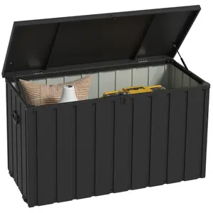 Outsunny 450L Outdoor Storage Box Waterproof with Wheels and Handles