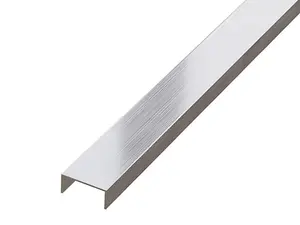 ILCOM decorative profile U 20mm x 2700mm x 0.6mm Silver Brushed Stainless Steel