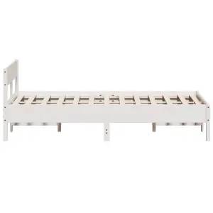 Berkfield Bed Frame without Mattress White 120x190 cm Small Double Solid Wood Pine