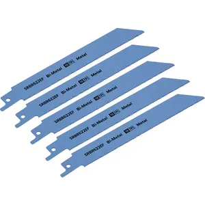 5 Pack 150mm Bi-Metal Reciprocating Saw Blades for Metal Cutting - 18 TPI