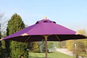 Hardwood Garden Parasol Umbrella - 2M Wide - (Purple)