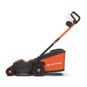 Yard Force LM C40B 40V 4.0Ah (2x20V) Cordless Lawnmower with 40cm cutting width 45L grass bag and rear roller