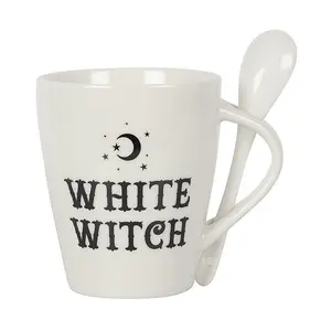 White Witch Mug and Spoon Set Gift