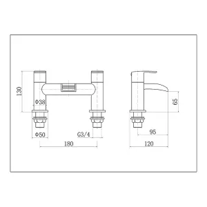 Flode Femund Bath Filler Chrome