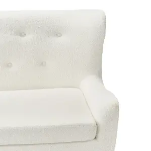 2 Seater Boucle Kitchen Sofa White SKIBBY