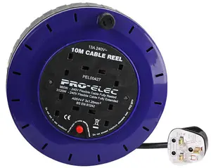 PRO ELEC - 4 Socket Cassette Reel, 13A 10m