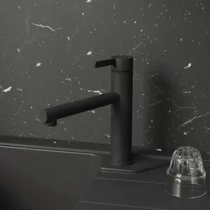 GoodHome Morita Black Graphite effect Kitchen Top lever Tap