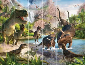 Walltastic Dinosaur Land Multicolour Smooth Wallpaper Mural 8ft high x 10ft wide