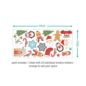 Christmas Window Sticker Pack Children's Bedroom Nursery Playroom Décor Self-Adhesive Reusable