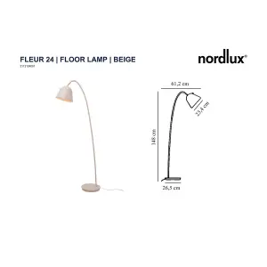 Nordlux Fleur 24 Indoor Living Dining Bedroom Floor Lamp In Beige (Height) 148cm